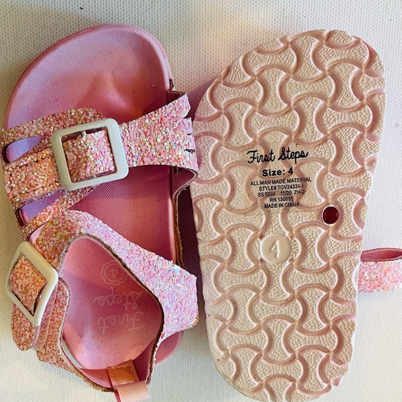 First steps by stepping stones pink/rainbow glitter sandals - Picture 7 of 7